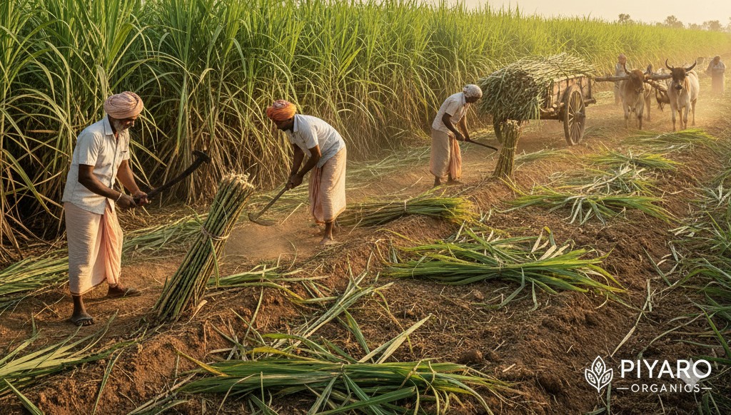Traditional jaggery processing